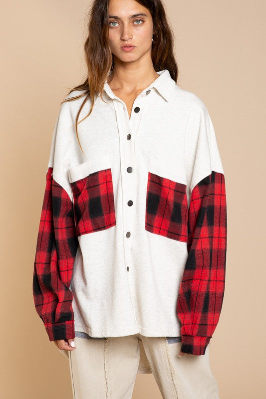 Plaid Woven Mix Shacket