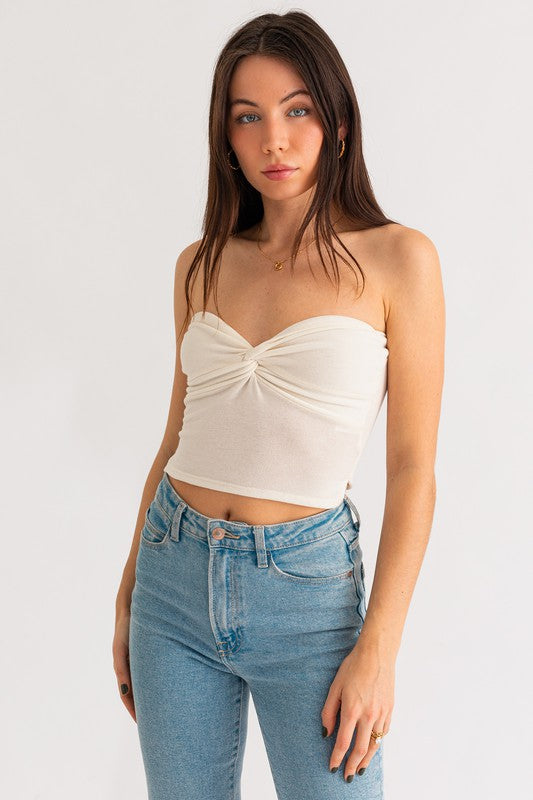 Solid Twisted Tube Top