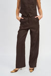High Waisted Straight Leg Trousers