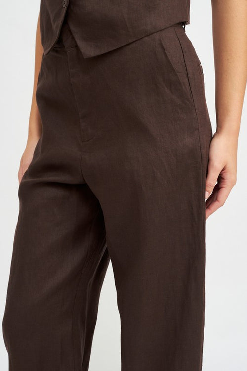 High Waisted Straight Leg Trousers