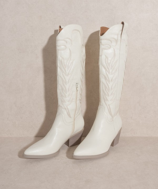 Embroidered Tall Western Boots