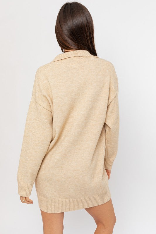 Half Zip Sweater Dress