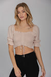 Taupe Cropped Bubble Top