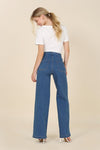 Flared High Waisted Pin Tuck Jeans
